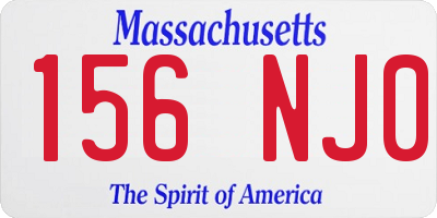 MA license plate 156NJ0