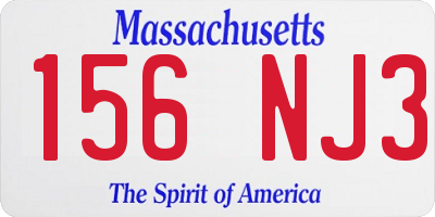 MA license plate 156NJ3