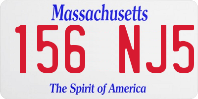 MA license plate 156NJ5