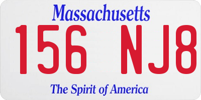 MA license plate 156NJ8