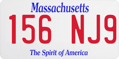 MA license plate 156NJ9