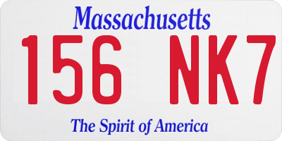 MA license plate 156NK7