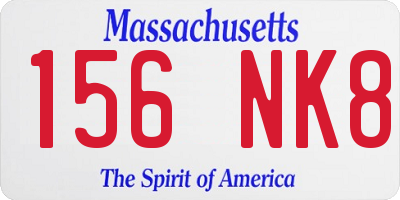 MA license plate 156NK8