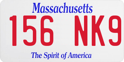 MA license plate 156NK9
