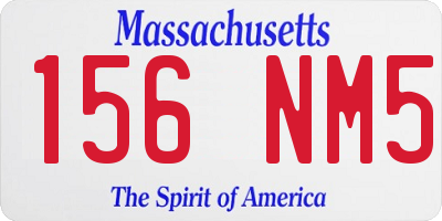 MA license plate 156NM5