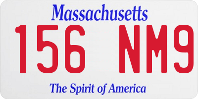 MA license plate 156NM9