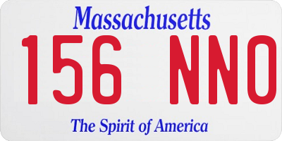 MA license plate 156NN0