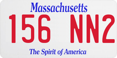 MA license plate 156NN2