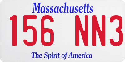 MA license plate 156NN3