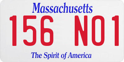 MA license plate 156NO1
