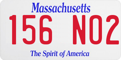 MA license plate 156NO2