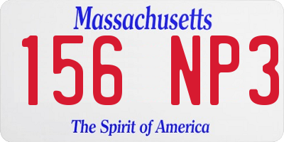 MA license plate 156NP3