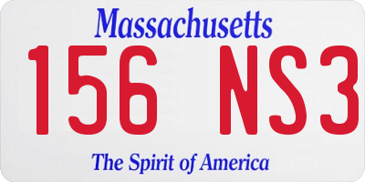 MA license plate 156NS3