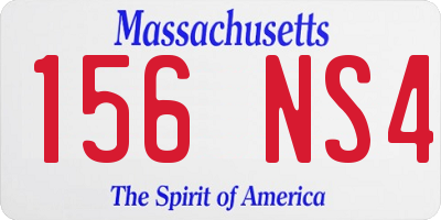 MA license plate 156NS4
