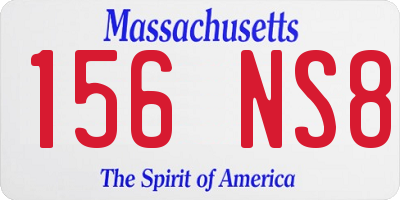 MA license plate 156NS8