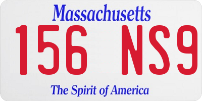 MA license plate 156NS9