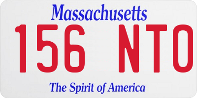MA license plate 156NT0