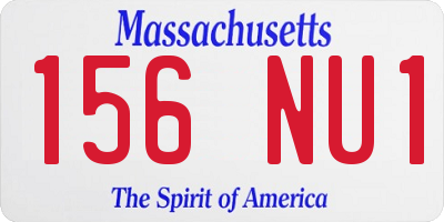 MA license plate 156NU1