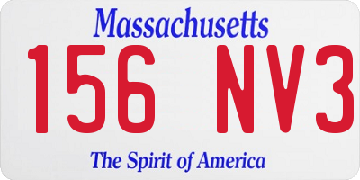 MA license plate 156NV3