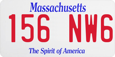 MA license plate 156NW6