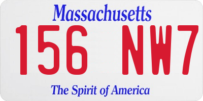 MA license plate 156NW7