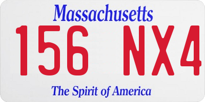 MA license plate 156NX4
