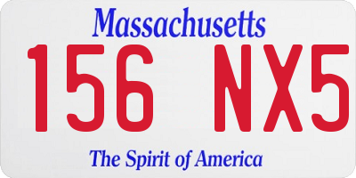 MA license plate 156NX5