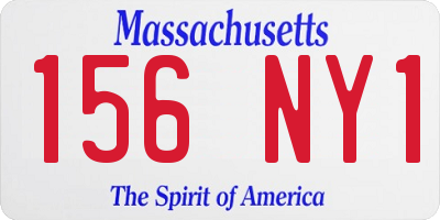 MA license plate 156NY1