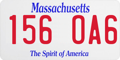MA license plate 156OA6