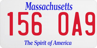 MA license plate 156OA9