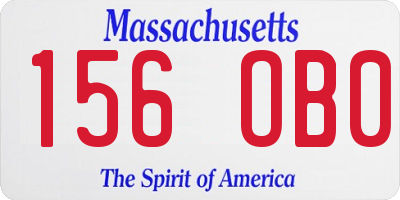 MA license plate 156OB0