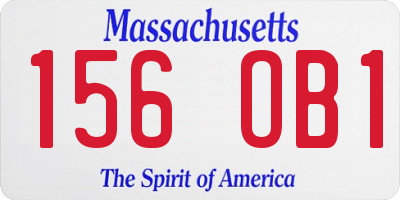 MA license plate 156OB1