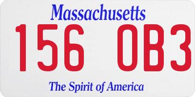 MA license plate 156OB3