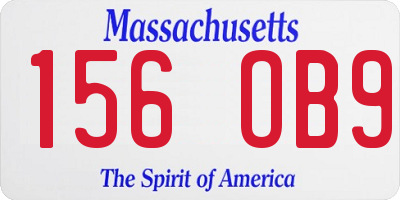 MA license plate 156OB9