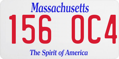 MA license plate 156OC4