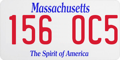 MA license plate 156OC5