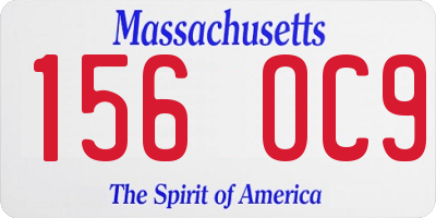 MA license plate 156OC9