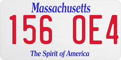 MA license plate 156OE4