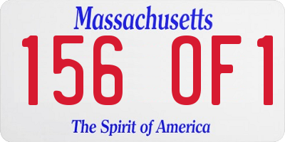 MA license plate 156OF1