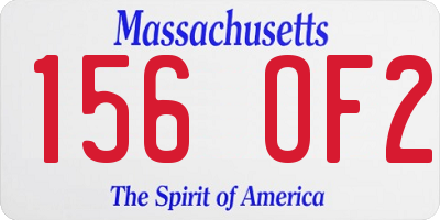 MA license plate 156OF2