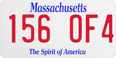 MA license plate 156OF4