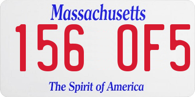 MA license plate 156OF5