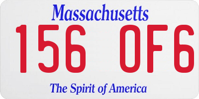 MA license plate 156OF6