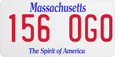 MA license plate 156OG0