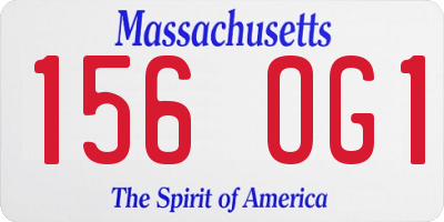 MA license plate 156OG1