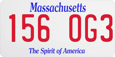 MA license plate 156OG3
