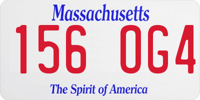 MA license plate 156OG4