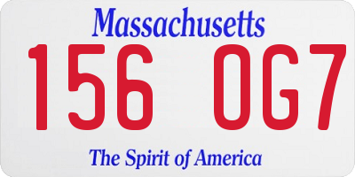 MA license plate 156OG7