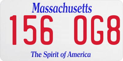 MA license plate 156OG8