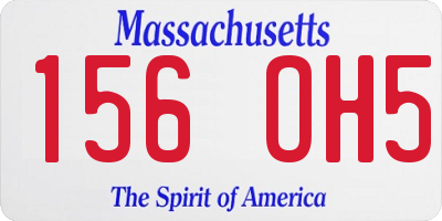 MA license plate 156OH5